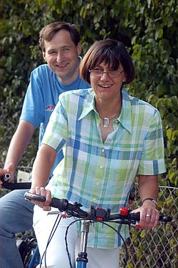 Sonja und Rainer auf dem Tandem